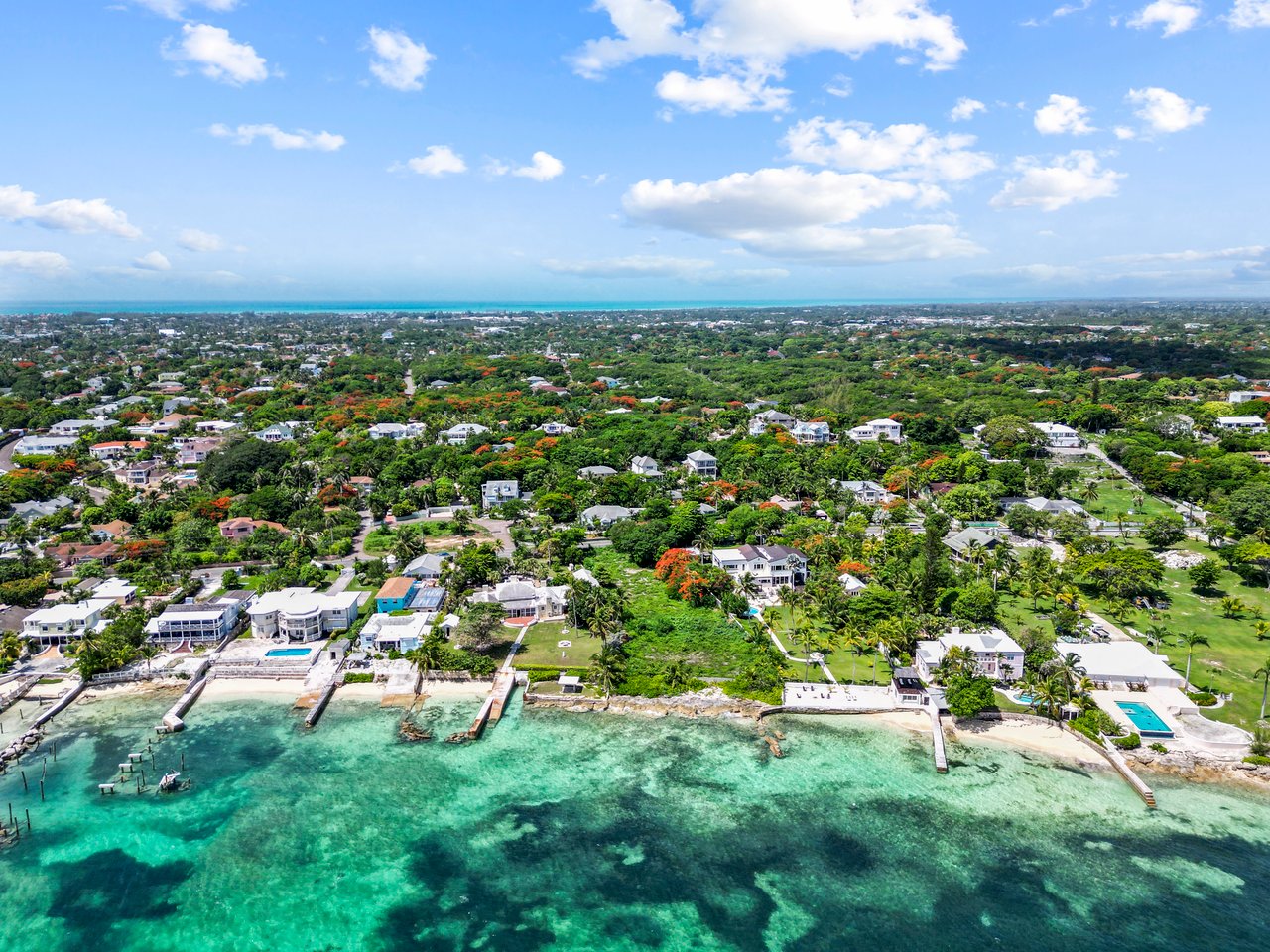 Aerial photograph of Eastern Road coastal residences